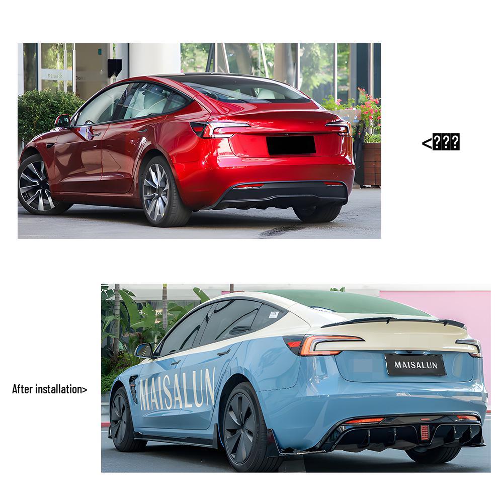 2024+ Tesla Model 3 Performance Glänzend Schwarze Seitenschweller Modifikations Teile