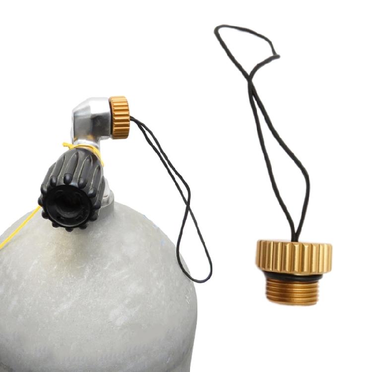 Dive Tank Cover with Cord Scubas Diving Tank Valves Threaded Cover Dust Plug Cap