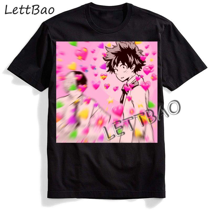 My Hero Academia Bakugou Boku No Todoroki Graphic Men Casual Vintage Japanese Plus Size White T