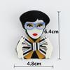 New Cool Creative Figure Lady Big Bow Corsage Acrylic Brooch Pins For Women Personality Badge Brooch Fashion Party Dress Jewelry