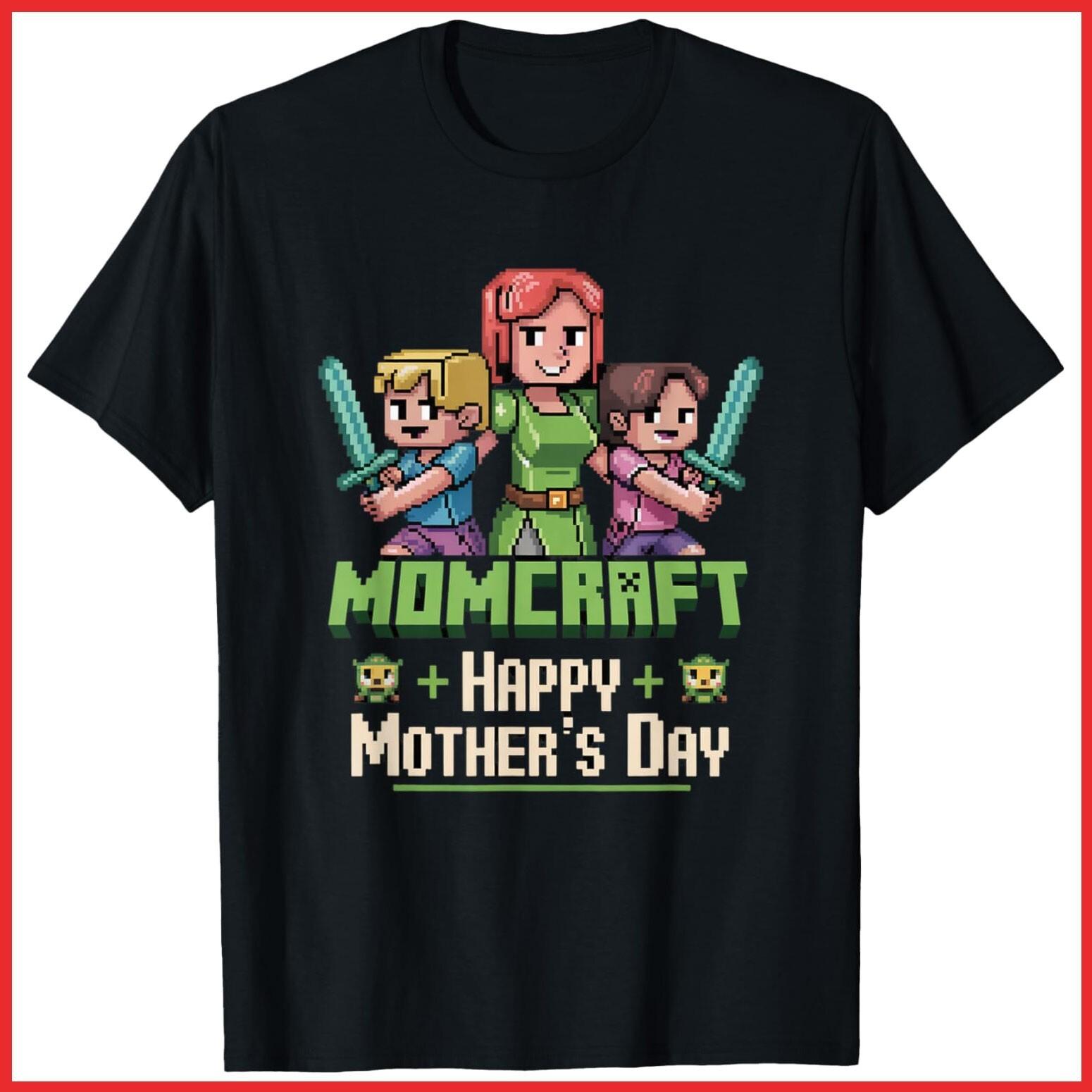 Momcraft Happy Mothers Day Funny Black Cotton T-Shirt S-5XL S