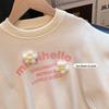 Girls' Cartoon Letter Two-Piece Set: Cute and Stylish Spring/Autumn Top & Pants for Kids