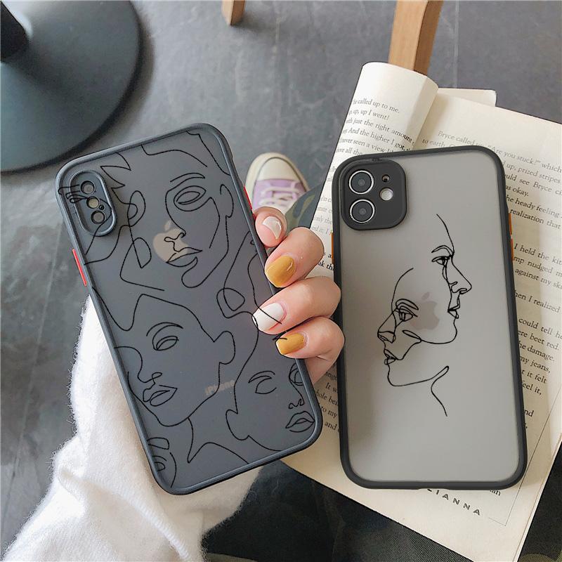 Funny Abstract Art Lines Fashion Phone Cases Cartoon Women Cover For Iphone 15 14 7 8 Plus XR XS XS 15 11 14 12 13 Pro Max Coque