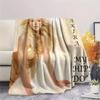 1PC Shakira Print Flannel Blanket, High quality Comfortable for All Seasons, Home Decor, Warmth and Comfort, Perfect for Christmas Gifts