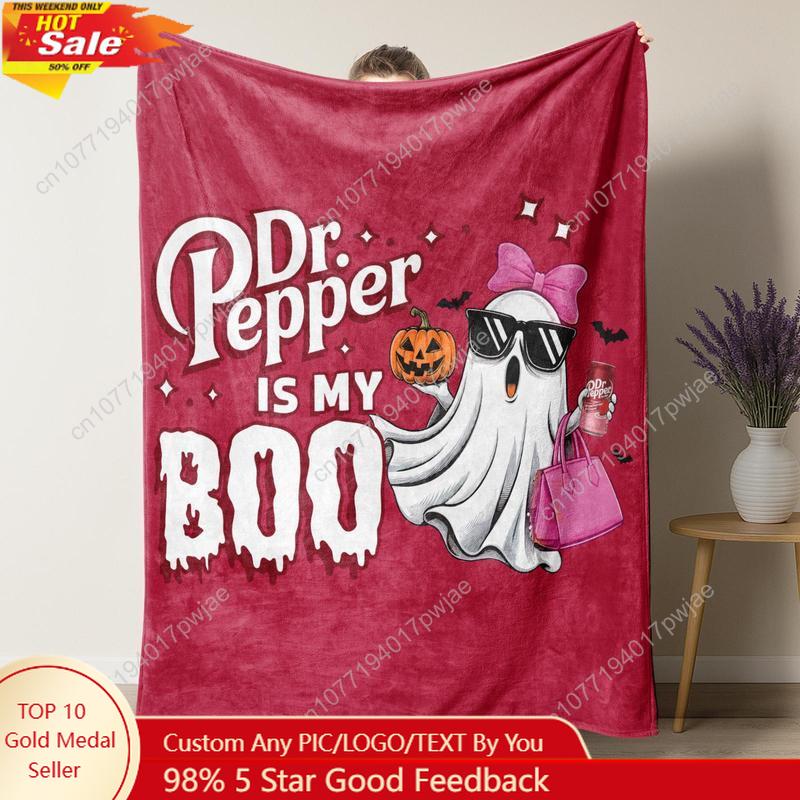 Classic Halloween Dr.pepper Blanket - Soft Warm Flannel Throw Custom Blankets 75X95CM