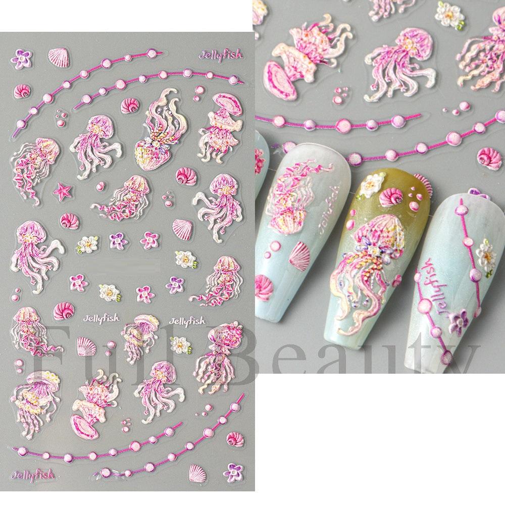 

5D Тисненые наклейки для дизайна ногтей Sun Flower Наклейки для ногтей Гравировка Цветочные слайдеры для ногтей