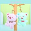 Adorable Cartoon Happy Bear Plush Keychain Cute Bag Pendant Wedding Gift
