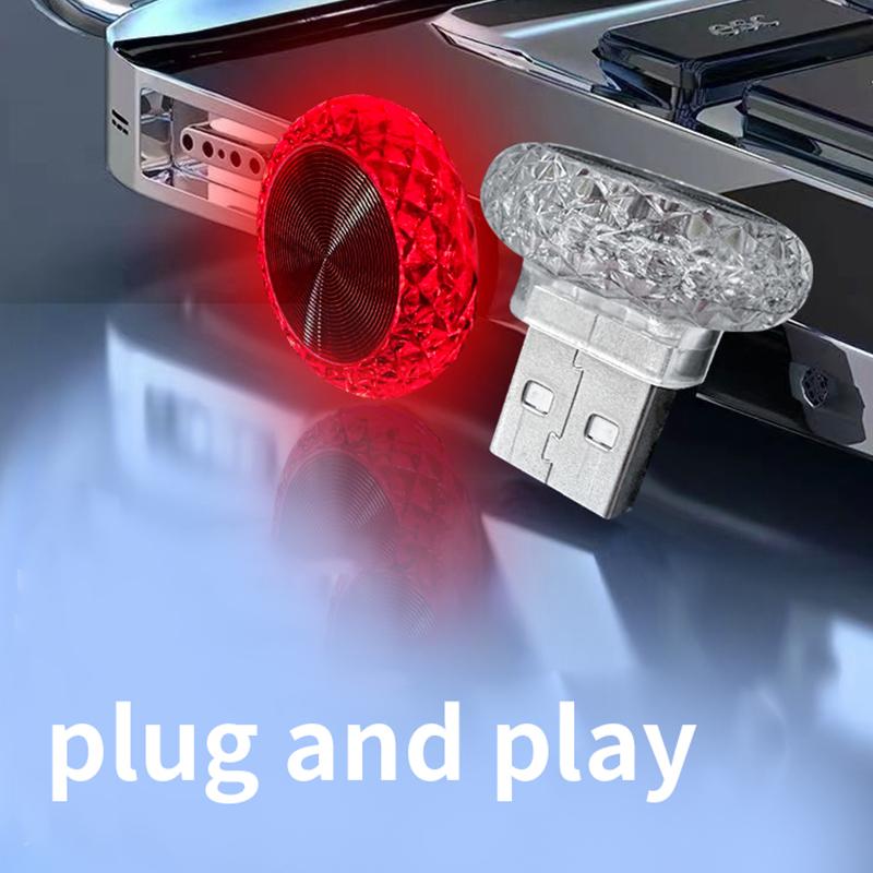Car USB Ambient Lights Portable Mini LED Atmosphere Lamps Interior Decorative lights for car and Computer, Environment Lighting