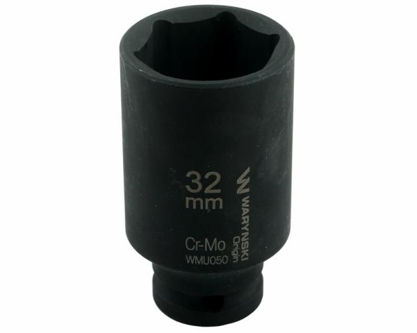 Long hexagonal impact socket 1/2". 32 . CrMo. DIN 3129. Waryński