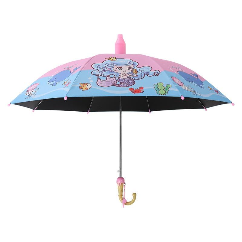 Straight umbrella Cartoon children's umbrella Automatic men's and women's waterproof cover Kindergarten sunshade sun long-handled umbrella