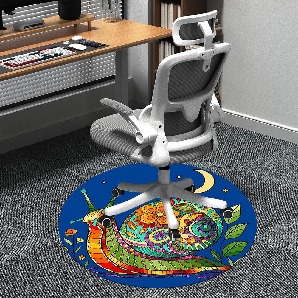 

1 шт. Круглый ковер Snail Moon для офиса, комнатный коврик, подходит для офиса, под офисные стулья, спальни, гостиной, домашнего декора, декора комнаты D055 80cm by 80cm