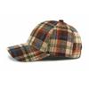Autumn Winter Hat Women's Hard Top Baseball Cap Classic Vintage Plaid Cap for Men