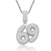 European & American Hip Hop Minimalist Bubble Font Number Pendant Necklace