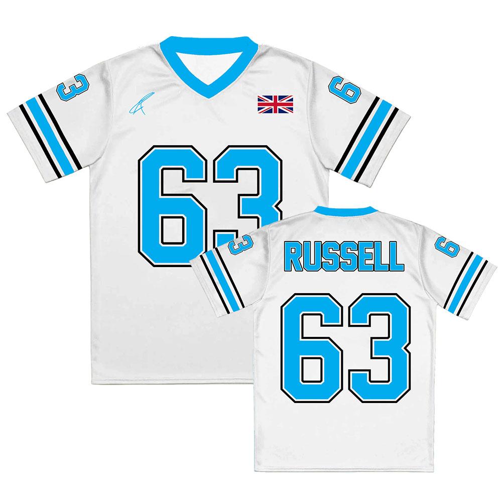 

GEORGE №63 RUSSELL Футболка Летняя с коротким рукавом Свободная Мужская Футболка Повседневный Дизайн Футболки с 3D Печатью Футболки с Графикой Аниме Футболка Летние Топы XXS белый