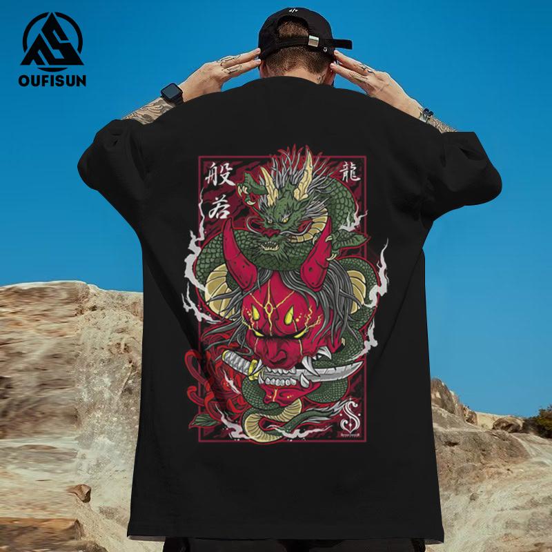 

Мужские футболки с 3d японским принтом «Призрачный воин», мужская футболка, футболки в стиле хип-хоп, футболка большого размера, мужская одежда, винтажные уличные топы 2024 2XL