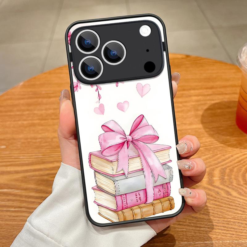 Translucent Matte Magnetic Phone Case For iPhone 17 16 15 Pro 14 13 Pro Max 16e 17e For Magsafe Bowknot Print Hard PC Back Cover