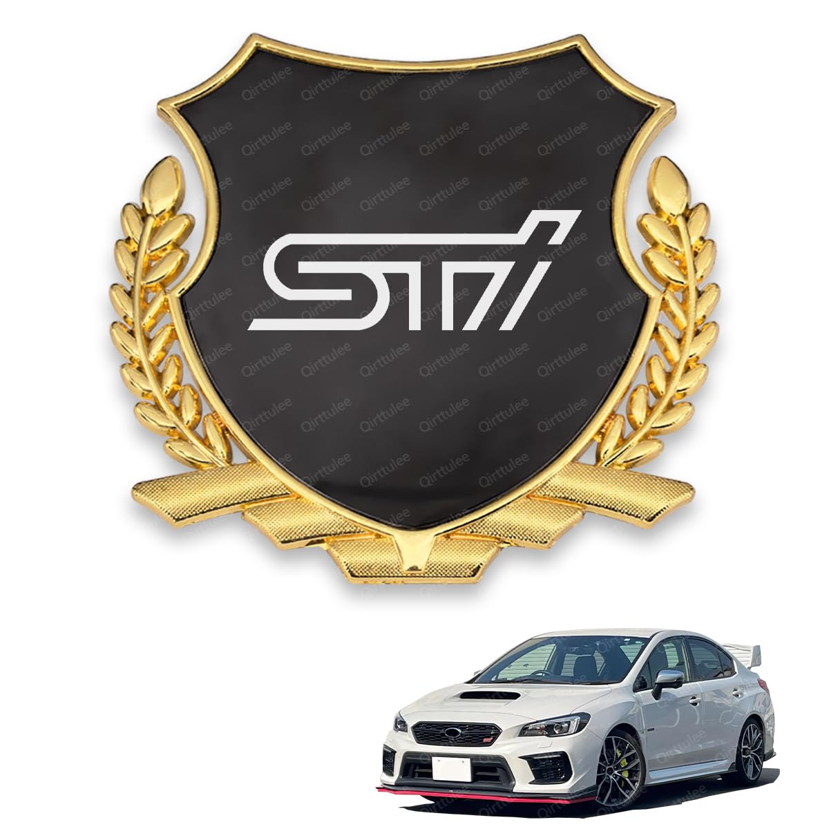 

STI Car Metal Emblem for Impreza Car Sticker Decorative Car Logo Sticker Mirror Emblem, WRX, STI, Levorg, Legacy, Forester, Sport, XV, B4, BRZ, G4, серый