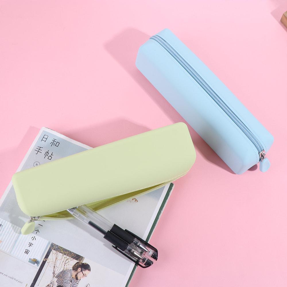 Silicone Pen Bag Large Capacity Cosmetics Storage Bag Portable Pencil Case Desktop