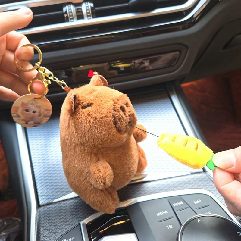 Simpatico Cartone Animato Capibara Cordoncino Gelato Fragola Peluche Poupée Giocattolo Ciondolo Portachiavi Zaini Ornamenti da Appendere