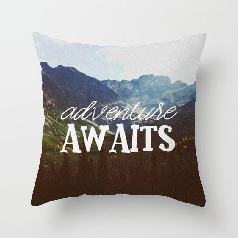 

Marine Letter Pattern Polyester Pillowcase Office Fabric Sofa Cushion Peach Leather Velvet Pillowcase 45*45cm