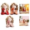 Resin Girl Statue Holding Flower Desk Figure Indoor Home Decor Decoration Sculpture for Mother Day Xmas Birthday Lovers Shelf