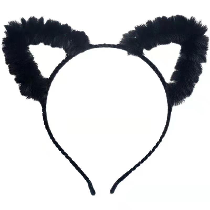 Cute Plush Cat Ear Headband for Women - Adorable Korean-Style Hair Accessory