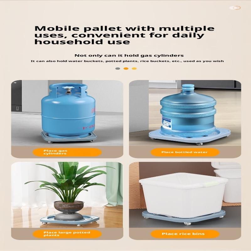 Universal Movable Gas Tank Bracket Heavy Duty With Wheels Flower Pot Stand Tray Square Plastic Gas Cylinder Base