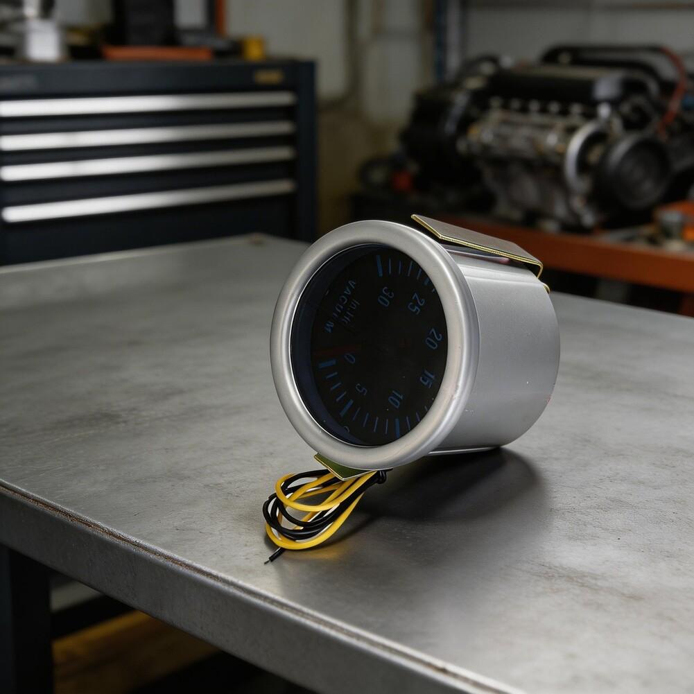 LED Pointer Boost Pressure Gauge 2 Inch Designed for -1 To 2 Bar Turbo Monitoring In For 12V Vehicle Applications
