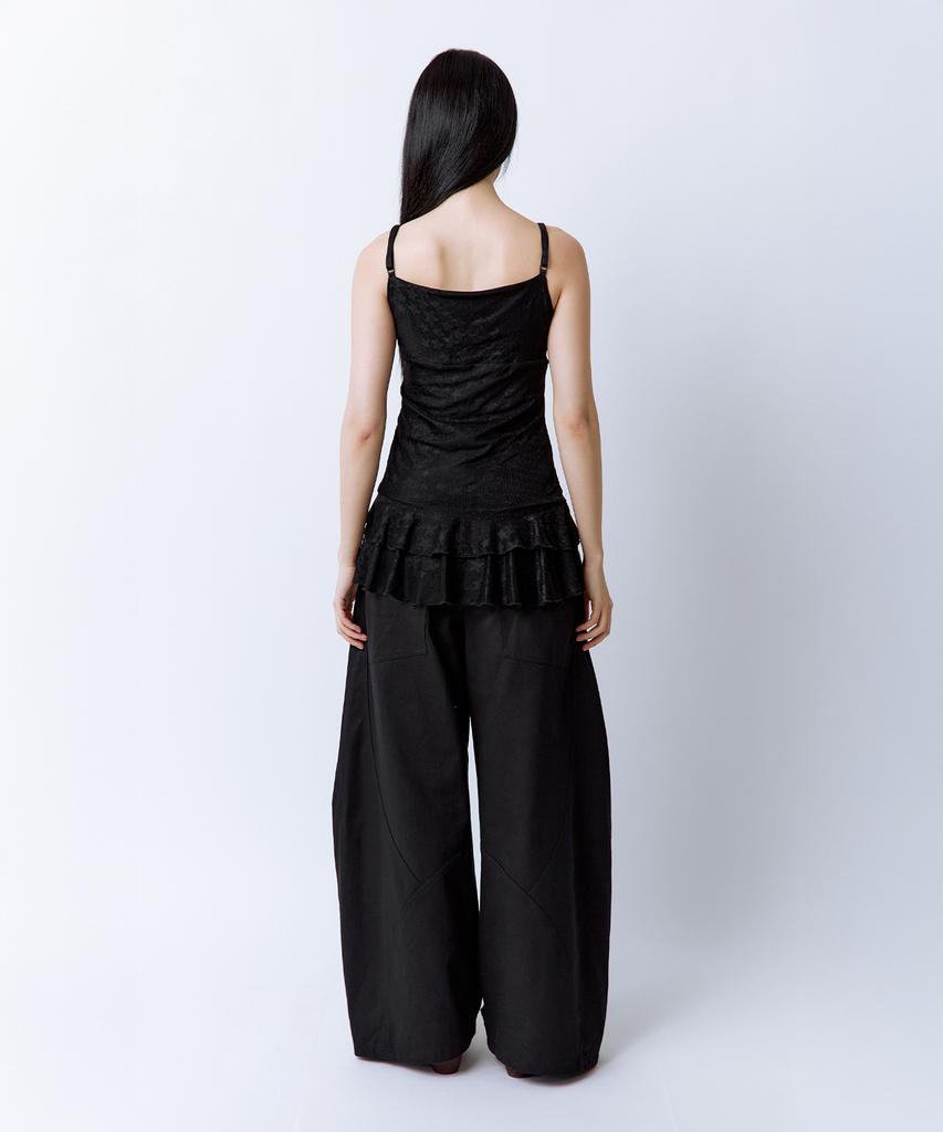 ROUGHNECK Star Pattern Mesh Layered Dress Black