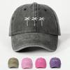 Printed Three Coconut Tree Washed Baseball Hat Outdoor Adjustable Sunscreen Leisure Hat
