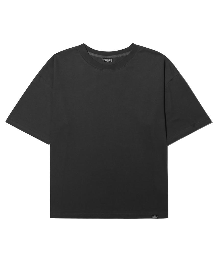 Peideu Pd Basic Roll-Up Crop Short Sleeve T-Shirt Charcoal