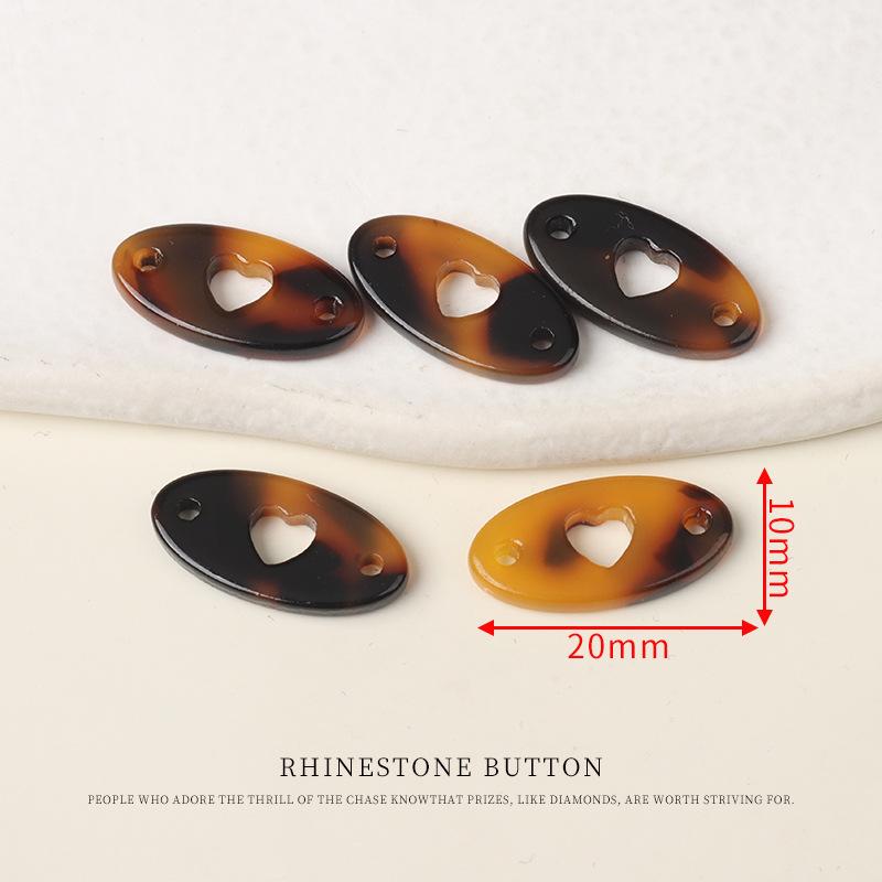 

5pcs Resin Imitation Shell Love Oval Sign Sweater Cardigan Hat Clothing Decoration Tortoiseshell Button Buttons 20Mm tortoiseshell coffee