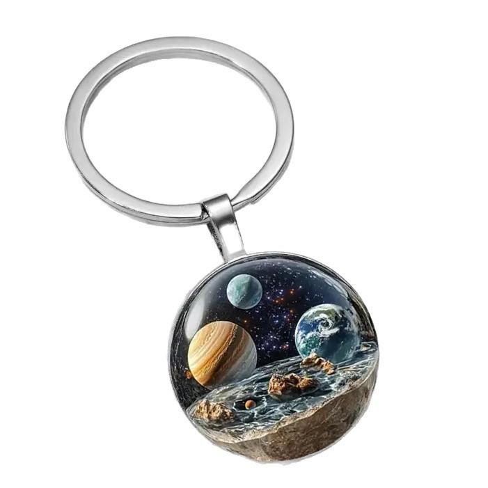 Galactic Planet Theme Keychain With Zinc Alloy Durable Material For Gift Giving And Collectors