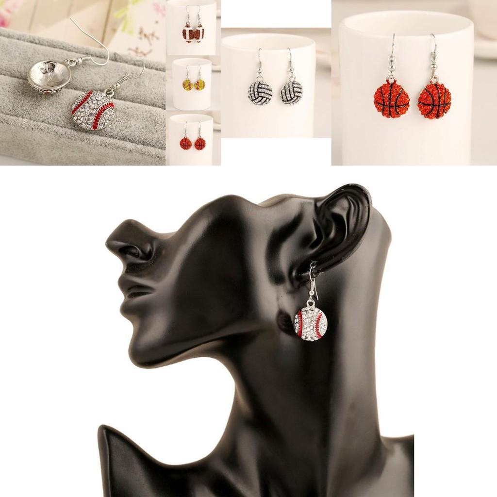 Water Diamond Baseball Hoop Earrings For Women With Sporty Style And Classic Design