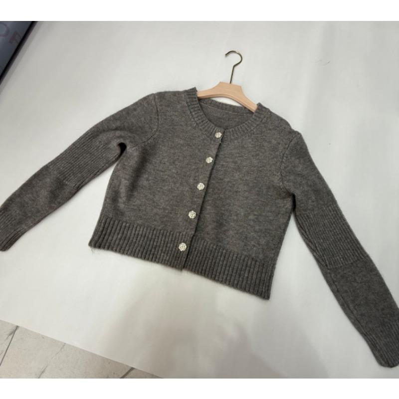 

Маленький короткий однобортный вязаный кардиган женский осенне-зимний новый универсальный свитер куртка топ