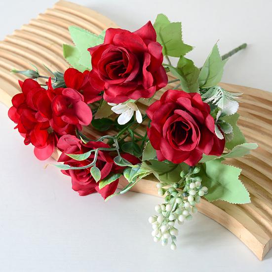 Artificial Flowers High-Density Silk Fabric Soft Touch Waterproof Flexible Branches Window Display Fake Flowers Wedding Hotel Decor