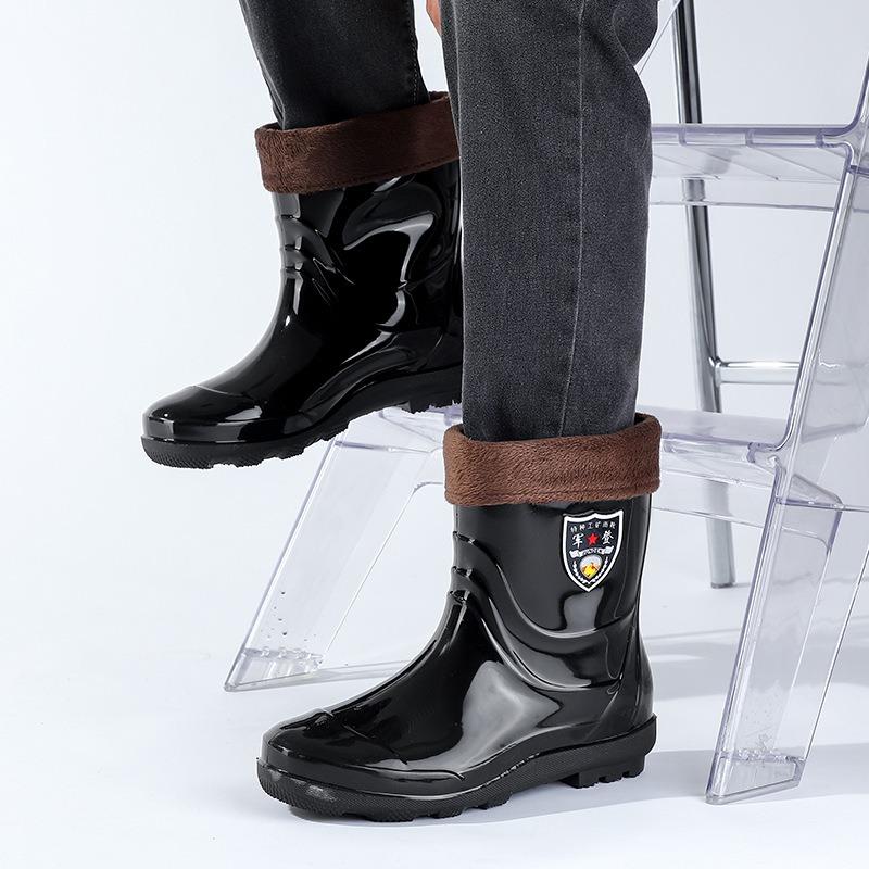 Extra Large Size Rain Shoes Men's Waterproof Boots Non-slip Thickened Soles Four-season Water Shoes Outdoor Fishing Kitchen Work Rain Boots