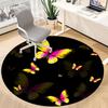 1pc Butterfly Print Circular Chair Carpet for Office, Non slip, Soft and Durable Office Rug for Interior Decoration
