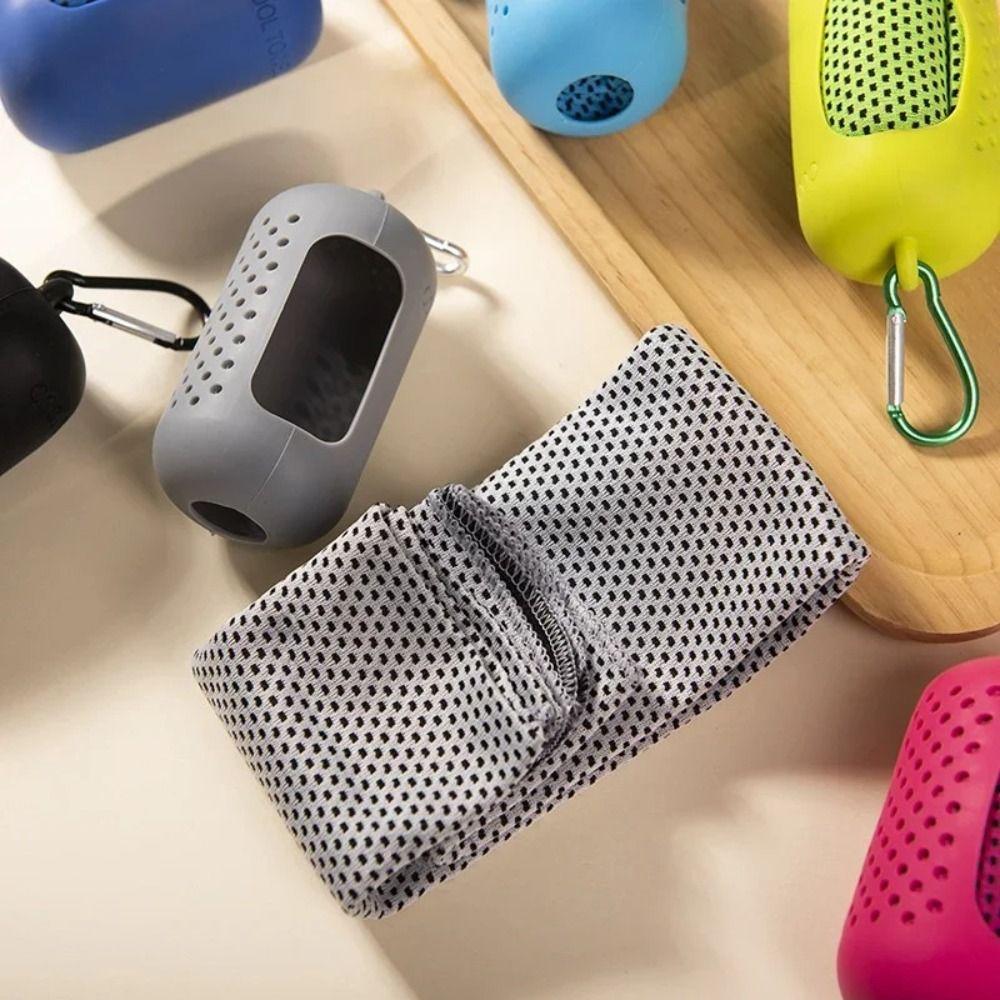 Microfiber Quick Dry Fitness Cool Towel Mini Towel Silicone Bag Sports Quick Dry Cool Towel  Sports