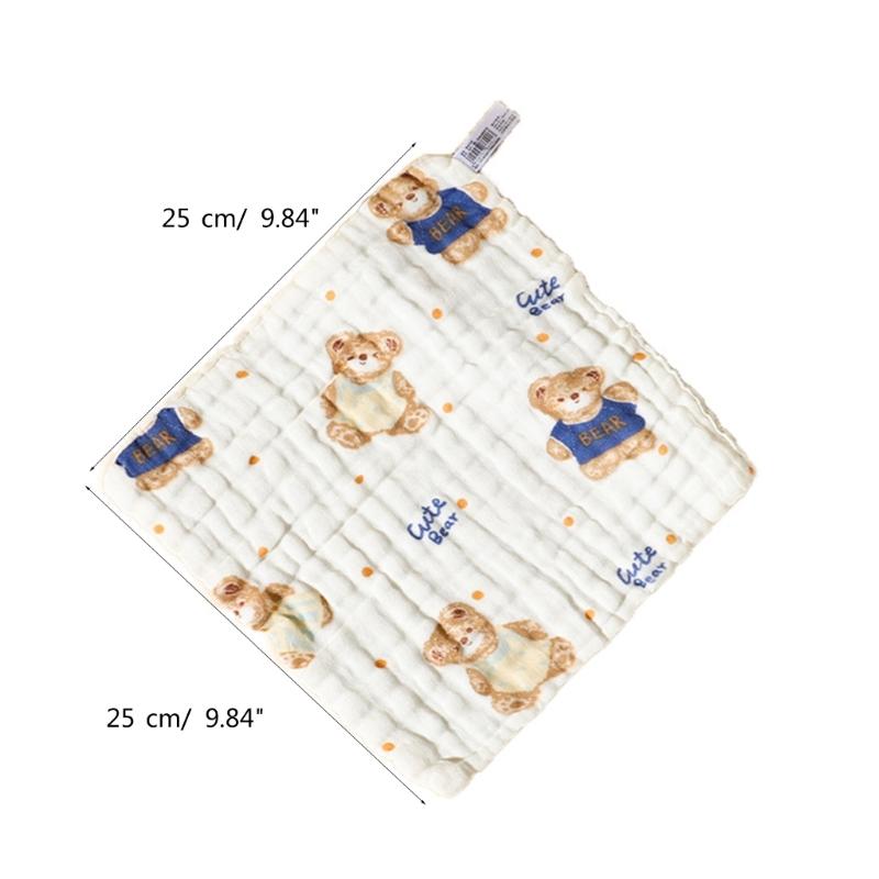 Gentle & Breathable Cotton Towel Handkerchief Wipes Baby Washcloth 6 Layers Baby Bibs Versatile Square Wipes for Bathing
