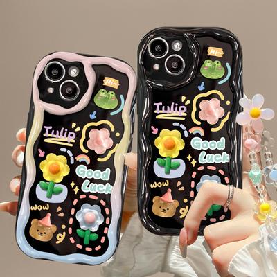 Applicable To Apple 15 Promax Mobile Phone Case IPhone 14 Cute Frog Doll Chain 13 Full Package Silicone Anti-fall