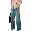 MO&Co. 2024 Autumn High-Waist Wide-Leg Tencel Denim Pants