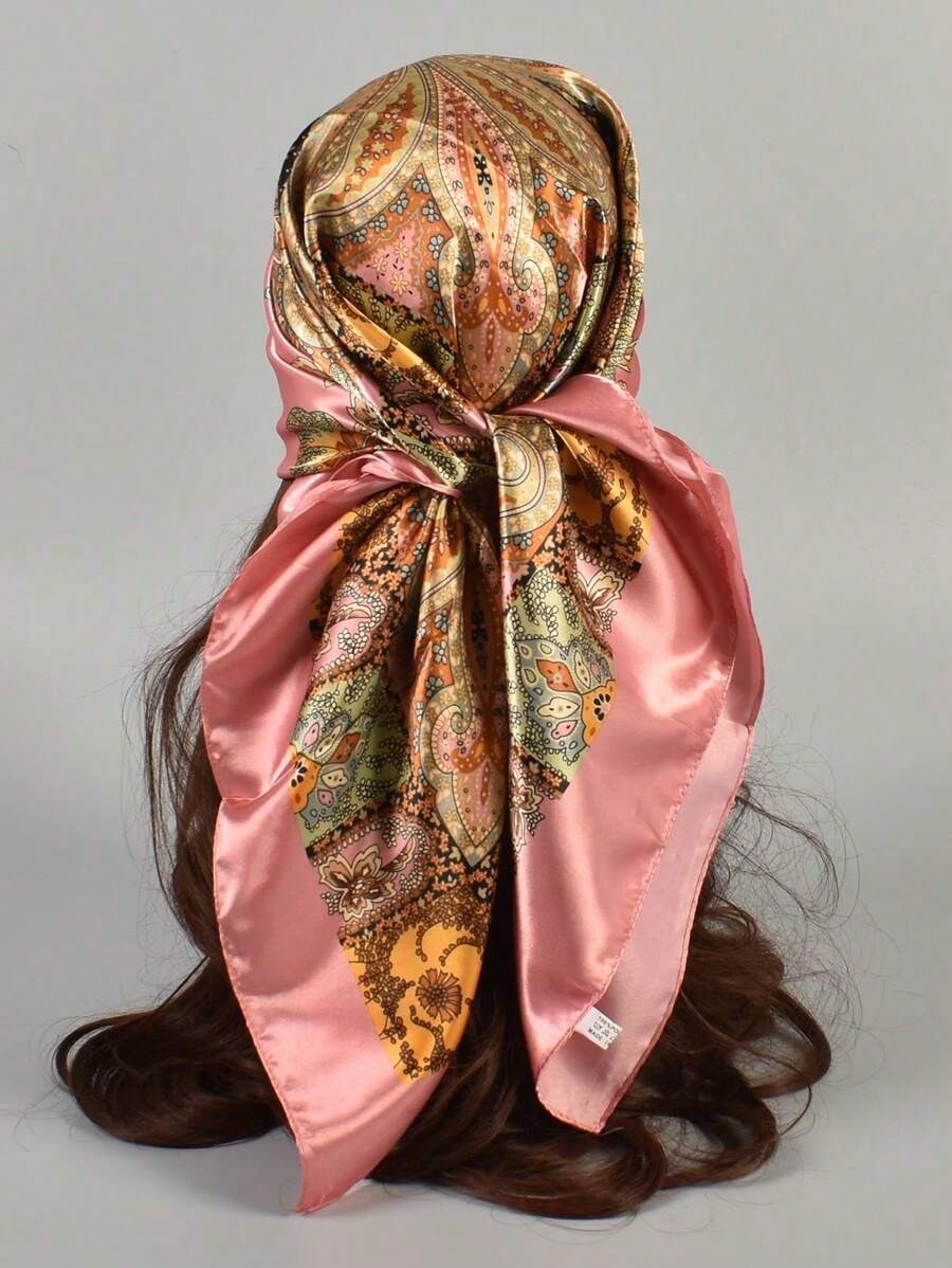 1pc Women s Multicolor Paisley And Paisley Pattern Woven Printed Scarf Shawl, Stylish Headwrap Travel, Party And Evening Events