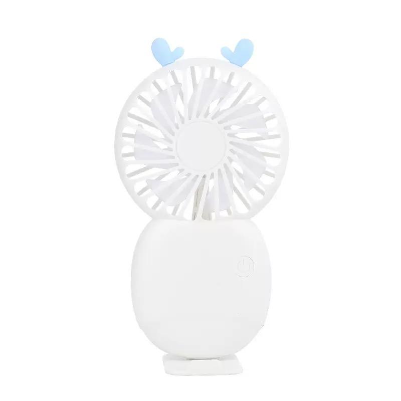 Portable Mini Handheld Fan with Stand Rechargeable USB Desktop Electric Fan Customizable Gift Compact Personal Cooling Fan Butterfly белый