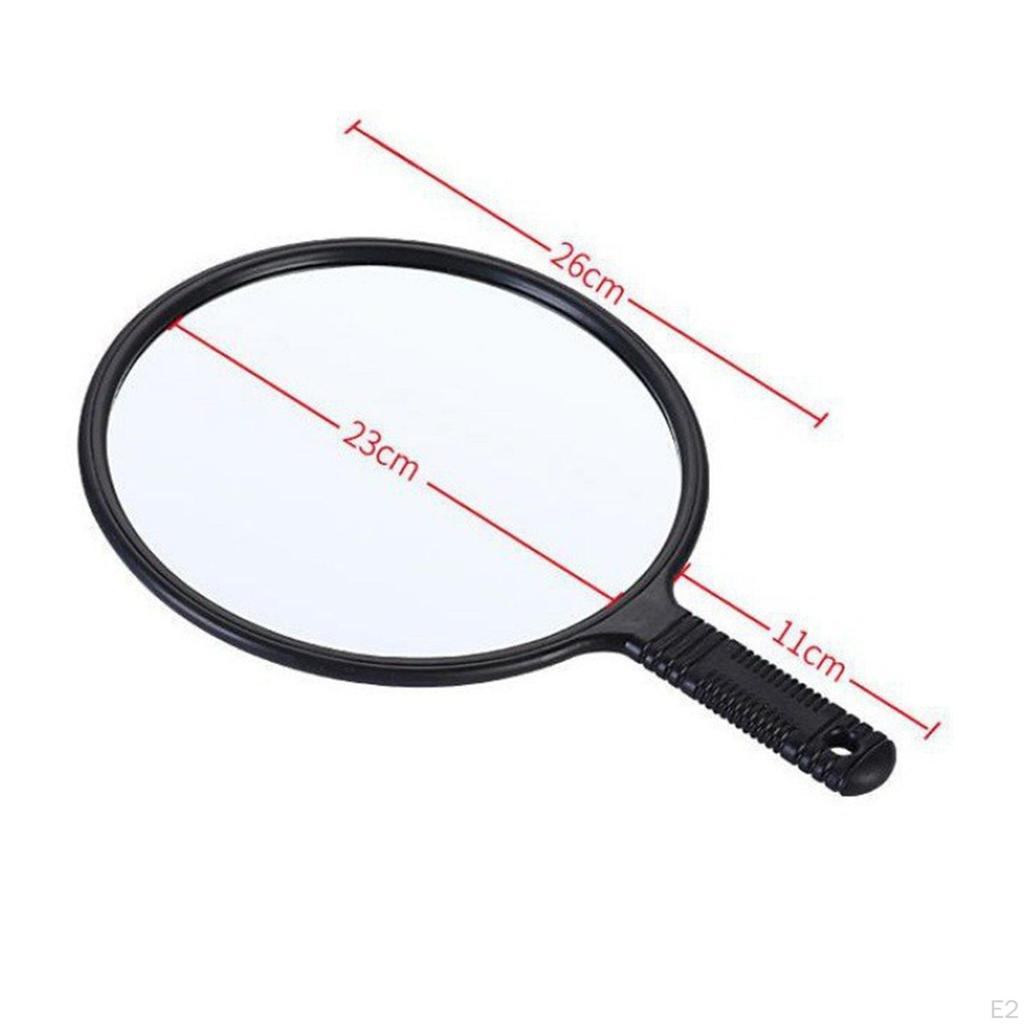Large Hand Mirror, Handheld Portable Round 9inch Barber Hairdressing Mirror for Travel, Hair