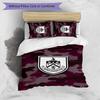 Set Lenzuola Stampato Burnley Football 3 Pezzi, Comodo Set Copripiumino per Camera da Letto Amico della Pelle