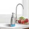 Dispenser di Sapone, Cassa in Acciaio Inossidabile Nichel Spazzolato, Rivestimento Interno in Vetro, Dispenser a Pompa Manuale, Dispenser Ricaricabile per Sapone Liquido per le Mani
