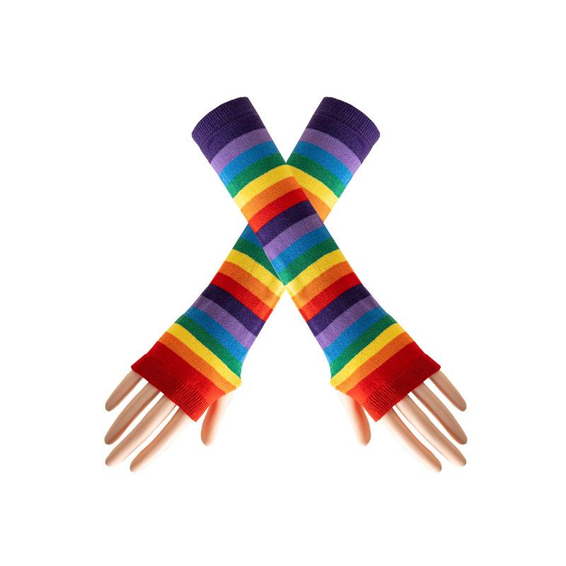 European and American Rainbow Striped Socks Children's Party Performance Halloween Cosplay Long Leg Over Knee Socks