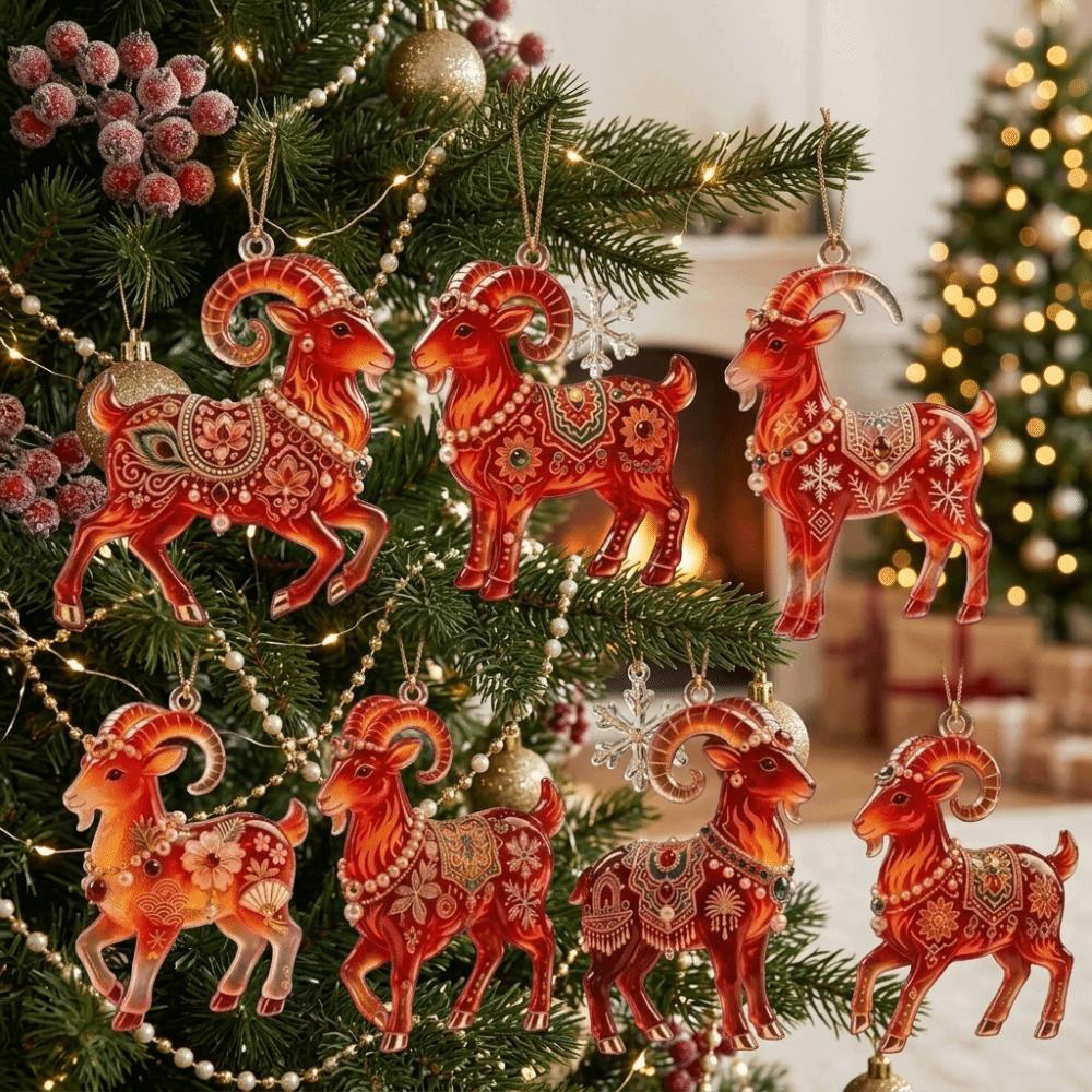 5/7/10 pcs New Year Christmas Tree Sheep Pendant Home Decor Christmas Decorations  New Year Gifts