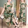 Elegant Long Dresses Women Summer Casual Short Sleeve Vintage Dress Korean Style O-Neck Female Clothing